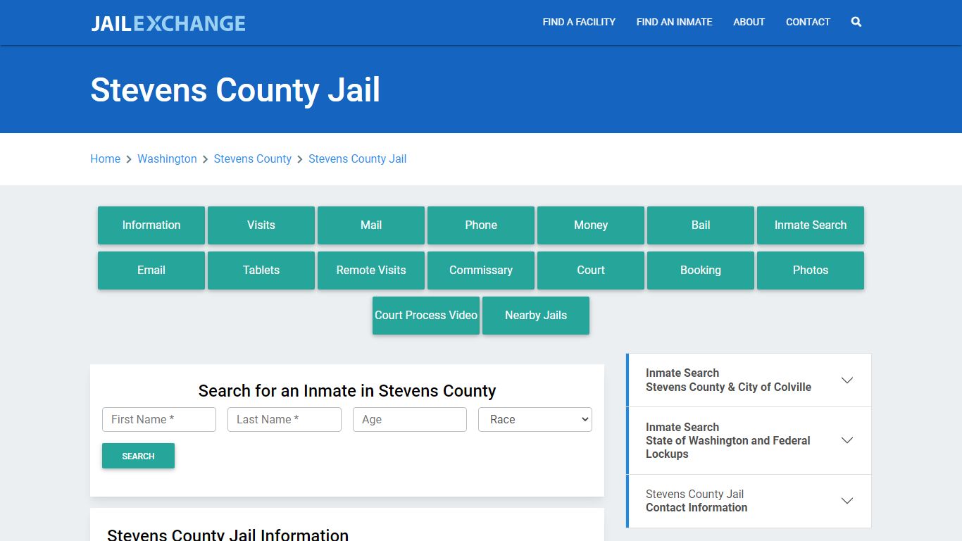 Stevens County Jail Roster Lookup, WA, Inmate Search