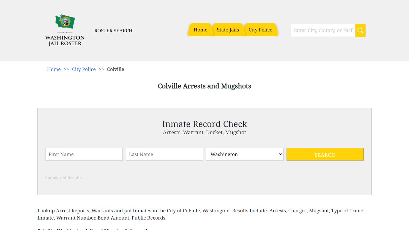 Colville Arrests and Mugshots - Jail Roster Search