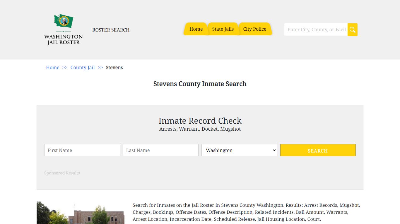 Stevens County Inmate Search - Jail Roster Search